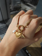 Collier Mel doré avec pendentifs en acier inoxydable