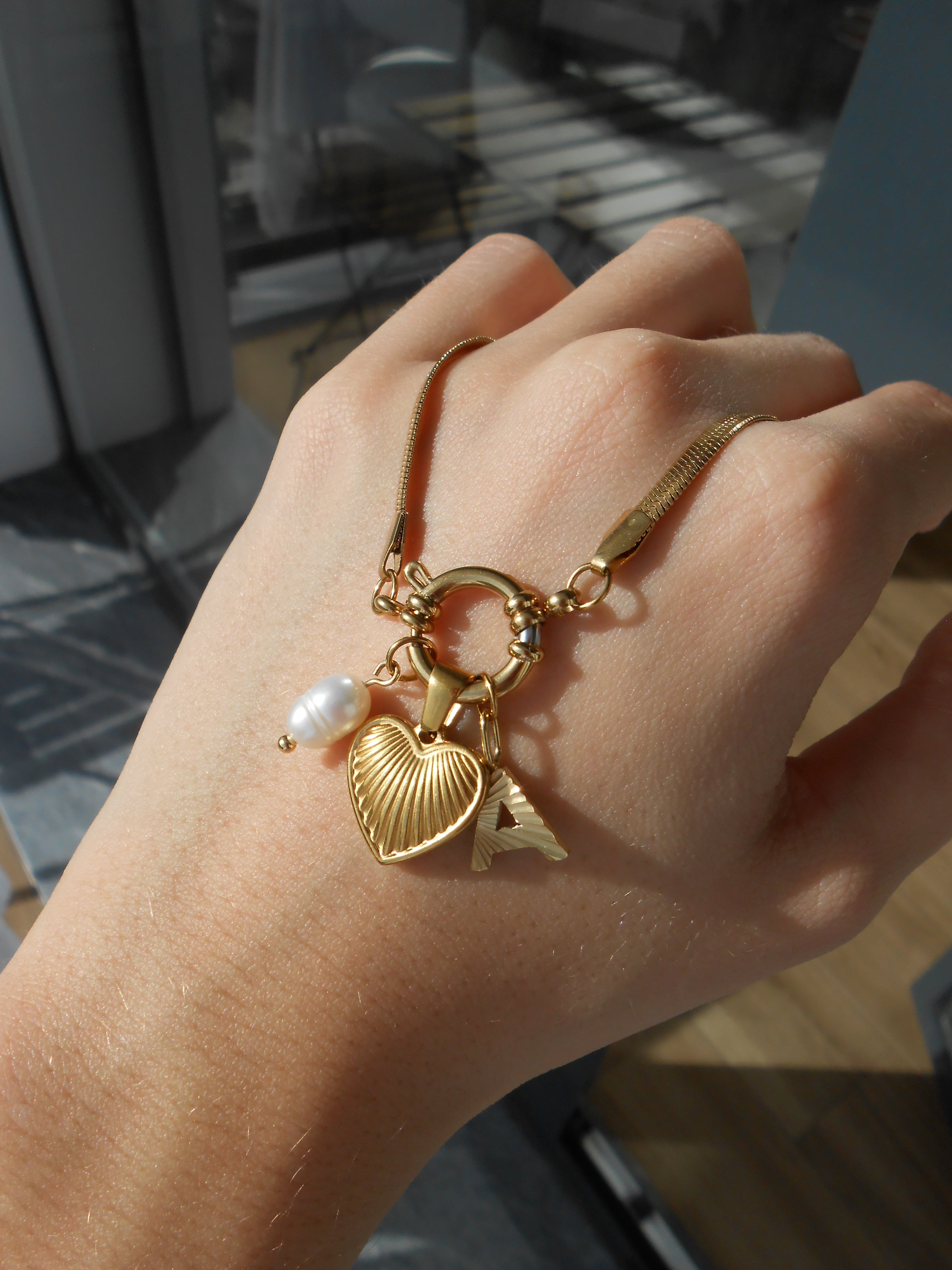 Collier Mel doré avec pendentifs en acier inoxydable