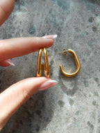 Boucles d'oreilles Macchiato dorées en acier inoxydable