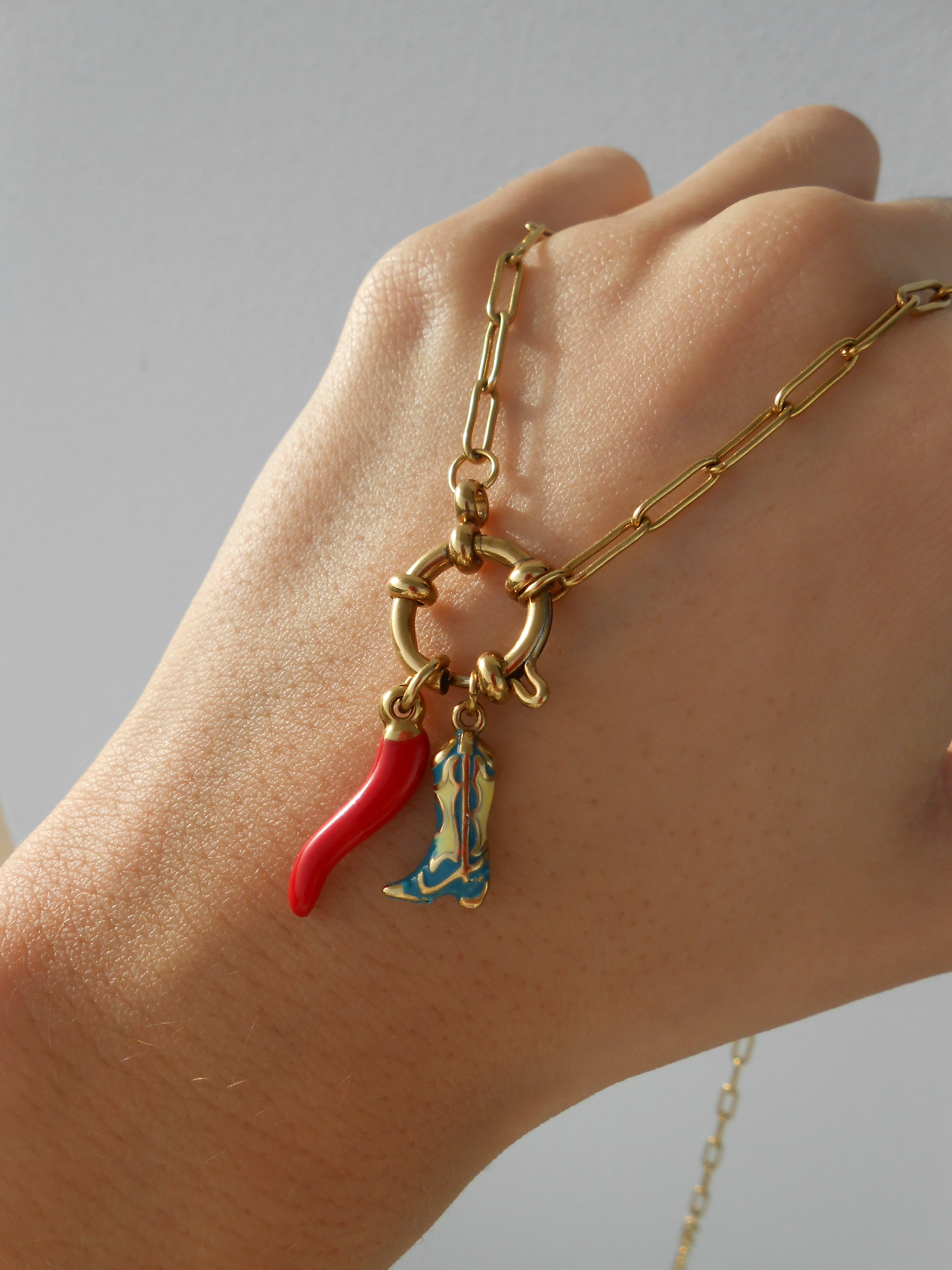 Collier Trombone doré personnalisable en acier inoxydable
