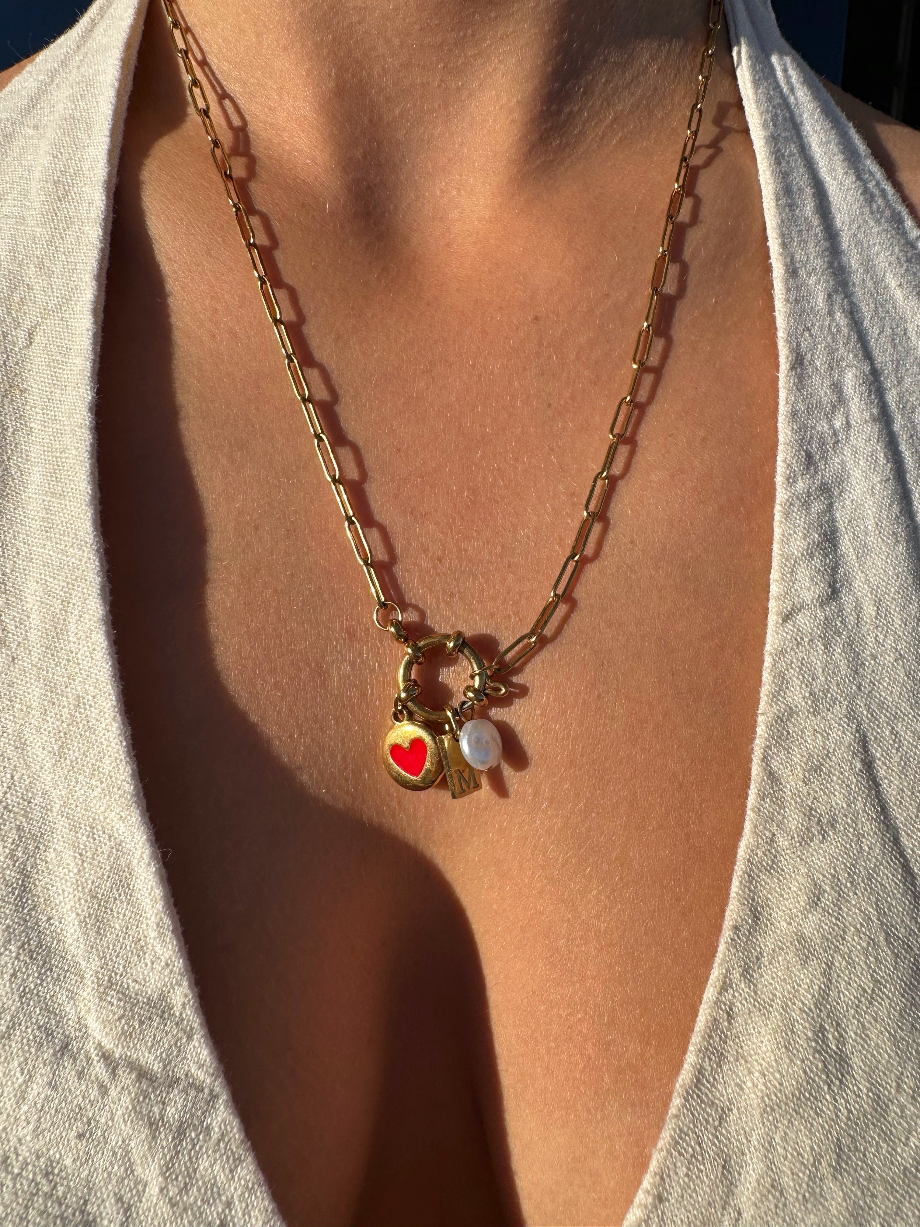 Collier Trombone doré personnalisable en acier inoxydable