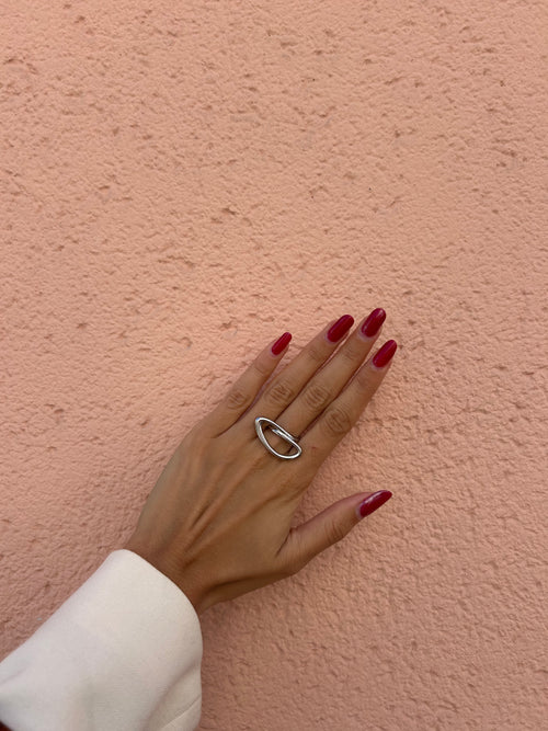 Bague Latte argentée en acier inoxydable 316L