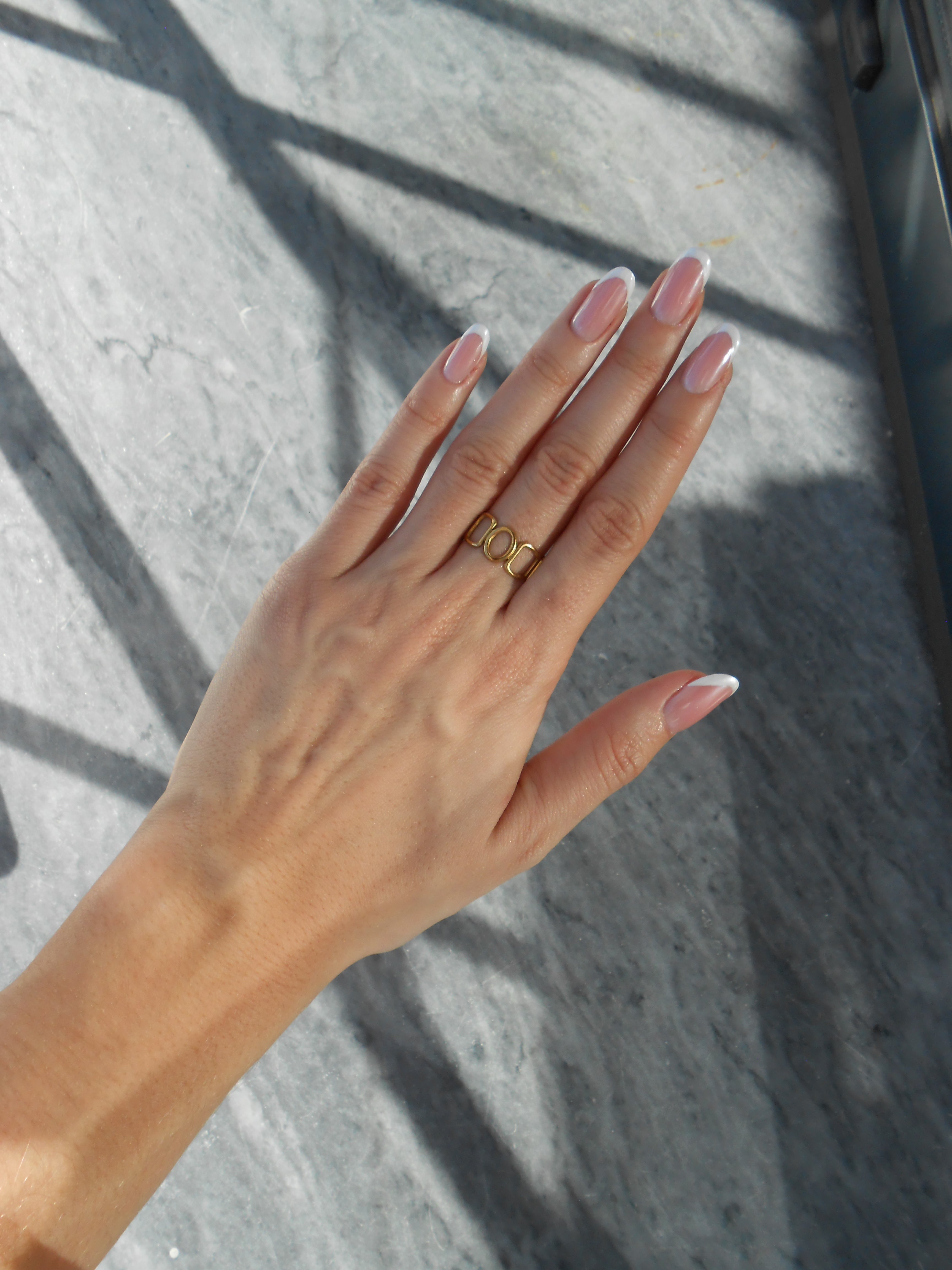 Bague Mocha ajustable dorée en acier inoxydable 316L