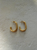 Boucles d'oreilles Macchiato dorées en acier inoxydable