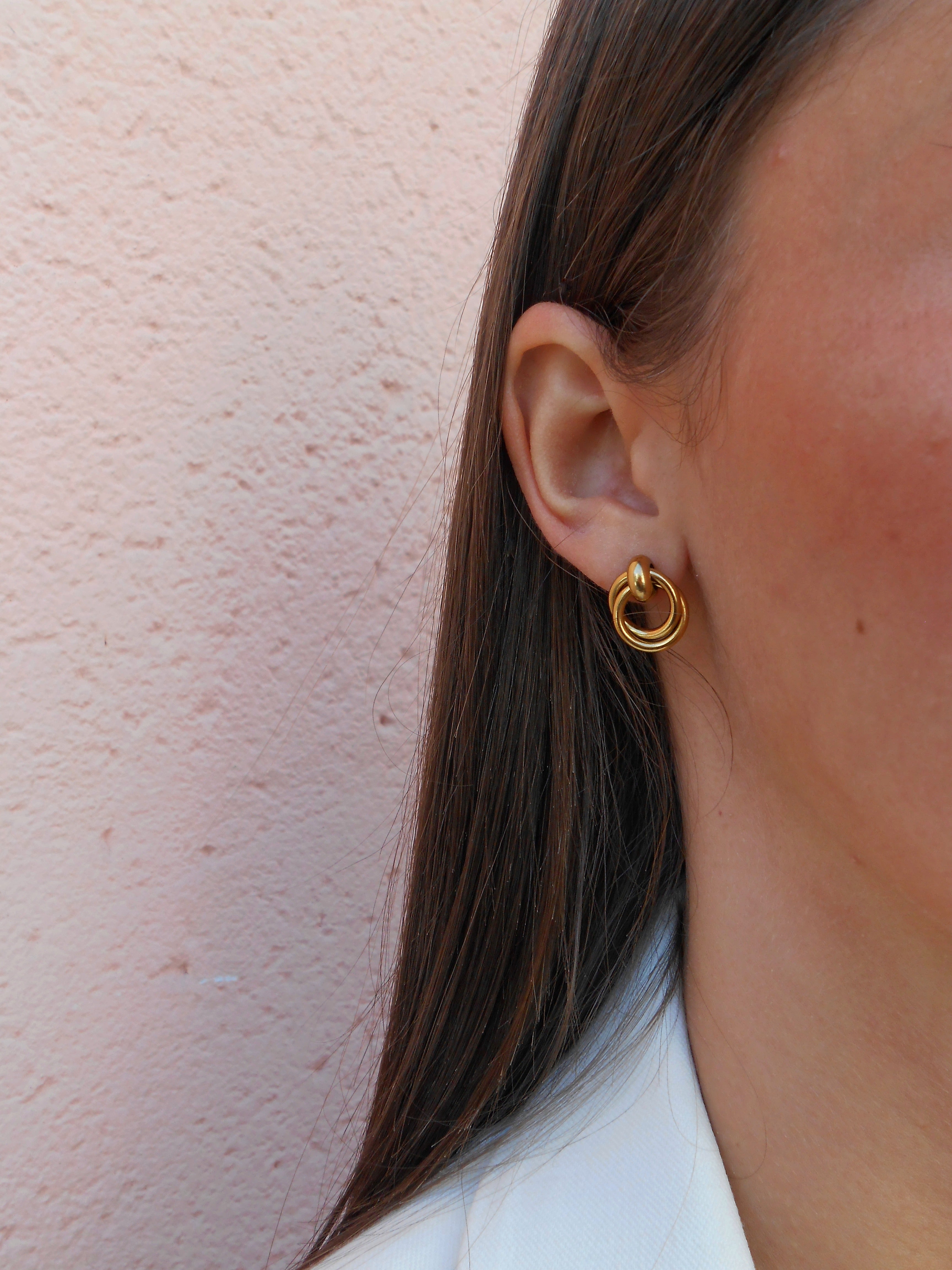 Boucles d'oreilles Vanilla dorées en acier inoxydable 